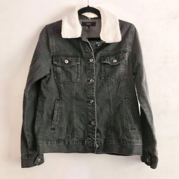 Forever 21 Jackets & Blazers - Forever 21 Jean Jacket Denim Shearling Collar M